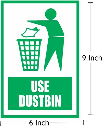 Ab Sab 22.86 cm Self Adhesive Use Dustbin Sticker Pack of 2 Self ...