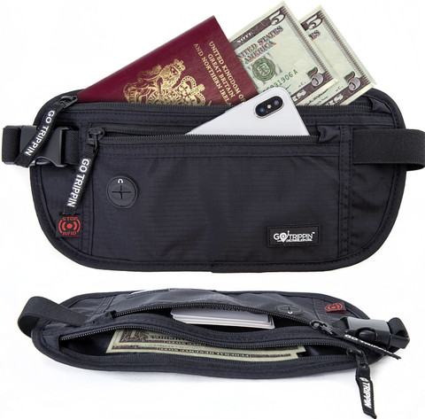 Gotrippin Travel Money Belt, Waist Pouch Bag with RFID Security