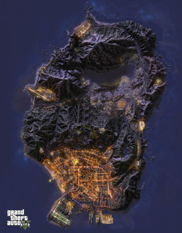 gta 5 map poster ps3