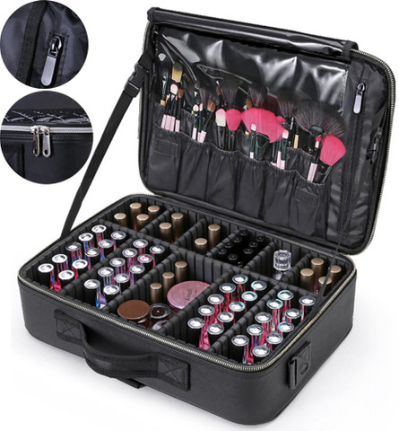 aainah Vanity Case/Big compartments/ Side Belt /High Grad zipper