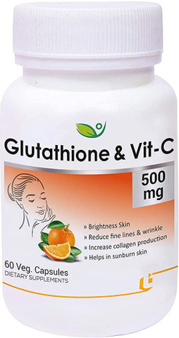glutathione vitamin c tablets for skin whitening BIOTREX NUTRACEUTICALS Glutathione & Vitamin-C Supplement for Skin Whitening (60 Capsules) Price in India