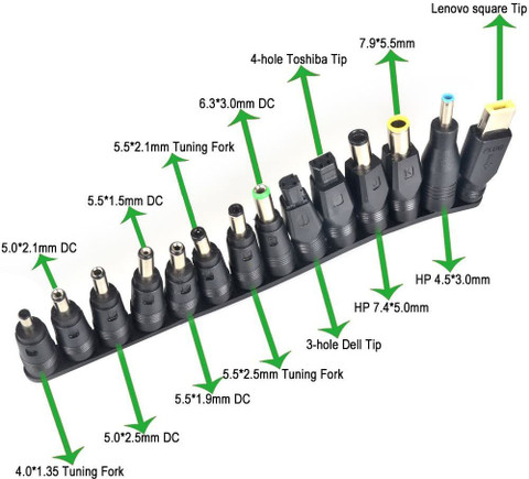 See Good Universal DC Pin Kit 5.5x2.1mm female to Multi-Type Male Jack ...