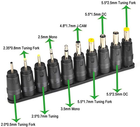 See Good Universal DC Pin Kit 5.5x2.1mm female to Multi-Type Male Jack ...