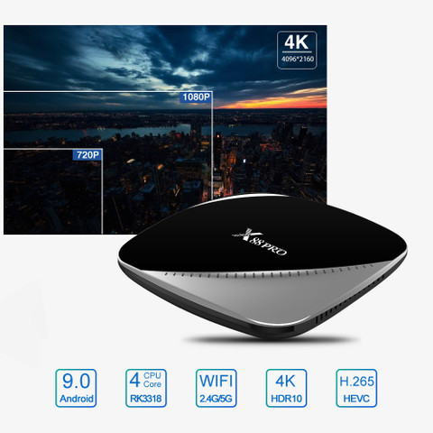 X88 Pro ANDROID 9.0 TV BOX 2GB /16GB 2.4G / 5G WIFI Support Ntflix