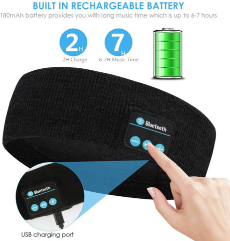 TechGuy4u Bluetooth Sports Headbands for Men and Women - Wireless Music Headband Headphones with Stereo Speakers, Workout Sweatbands for Running, Yoga and Bike - Unisex Hairband Smart Headphones Price in India -