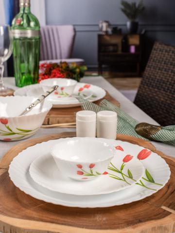 LAOPALA Pack of 12 Opalware Dinner Set Price in India - Buy