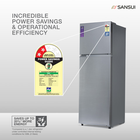 Sansui 308 L Frost Free Double Door 2 Star Refrigerator Online at