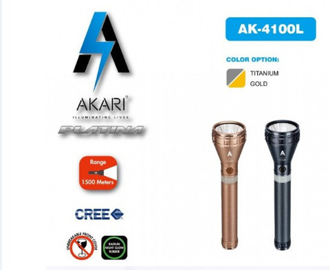 akari platina rechargeable flashlight LED 3W with 1500mAh Battery 48% OFF on Akari Platina