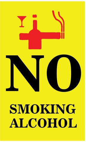 no alcohol no tobacco VVWV NO SMOKING ALCOHOL SIGN STICKER Emergency Sign Price in India