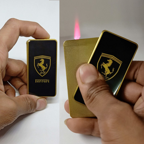 Ala Flame Premium FERRARI BLACK Design Cigarette Pocket Lighter -Windproof  Lighter -Jet Flame -Hookah Lighter Pocket Lighter Price in India