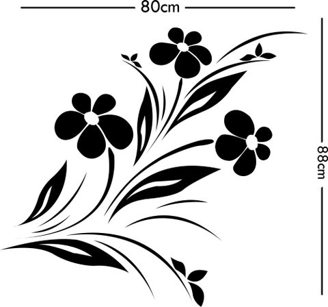Trends on WALL 88 cm Flower Self Adhesive Sticker Price in India