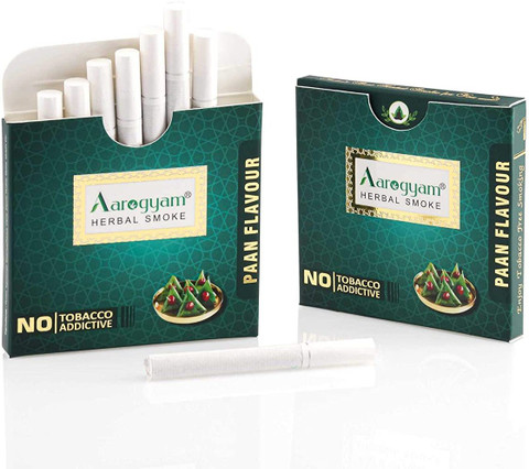 Aarogyam Herbals Tobacco Free and Nicotine Free Cigarette For Relieve  Stress and Mood Enhance Product - Paan Masala Flavour - 2 Packets (20  sticks) Smoking Cessations Price in India