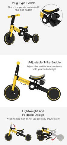 Vasoya Enterprise 4 in 1 Kids Bicycle/Tricycle/Cycle for 1-5 Years