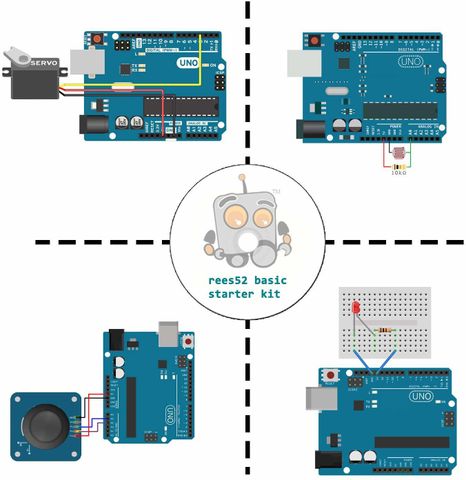 REES52 Arduino Uno Starter Kit Basic Starter Kit For Arduino Uno with ...