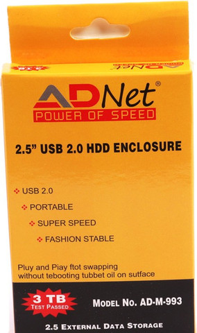 A.D NET POWER OF SPEED Sata Casing as 2.0 USB External Hard Drive