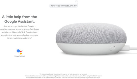 Google Nest Mini (2nd Gen) with Assistant Smart Speaker (Chalk