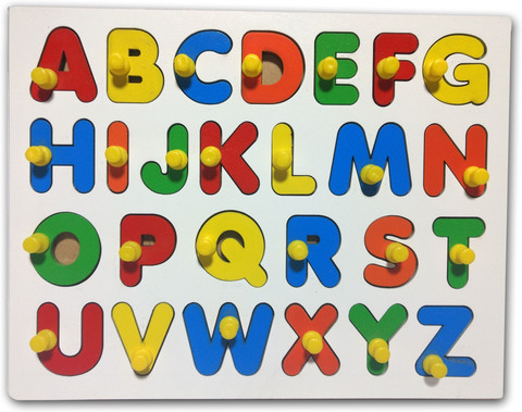 Mindz English Alphabet Puzzle-Uppercase ABCD Wooden Puzzle Board