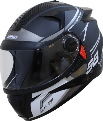 ハルヒロ Steelbird SBH-17 ROBOT ICE | MAT BLACK WITH GREY | Helmet For Men