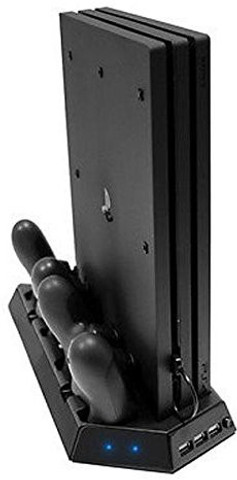 PS4 Cooling Fan Station With Vertical Stand | Controller Charger Dock | 3ft Cable | 3 Year Warranty | Black 10 thumbnail image