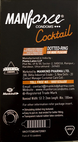 MANKIND Hazelnut and Chocolate Cocktail Condom 10pcs and Set of 5