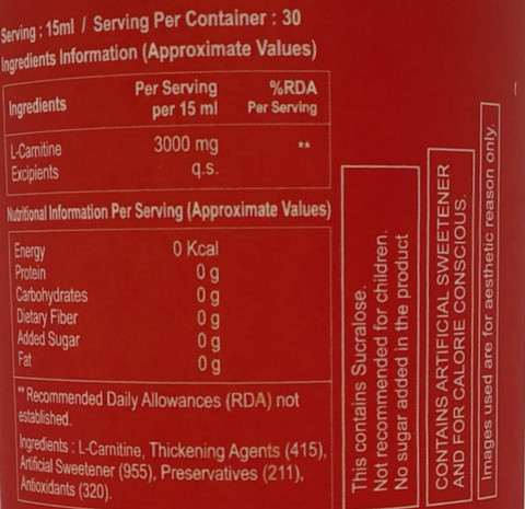 l carnitine vx VX LABS VX LABS L-CARNITINE LIQUID 3000 MG WITH DIFFERENT FLAVOUR Price in  India