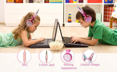 Wk Life Unicorn Kids Headphones (Pink) Bluetooth Price in