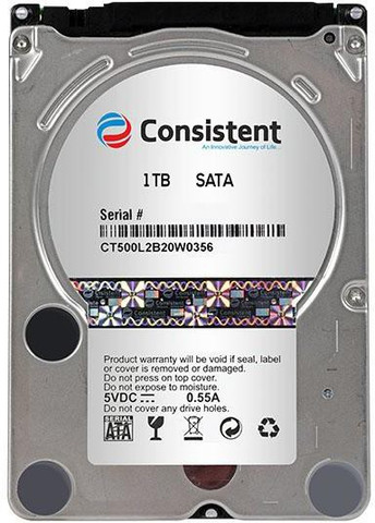 Consistent 2.5 1 TB Laptop Silver SATA Internal Hard Disk Drive