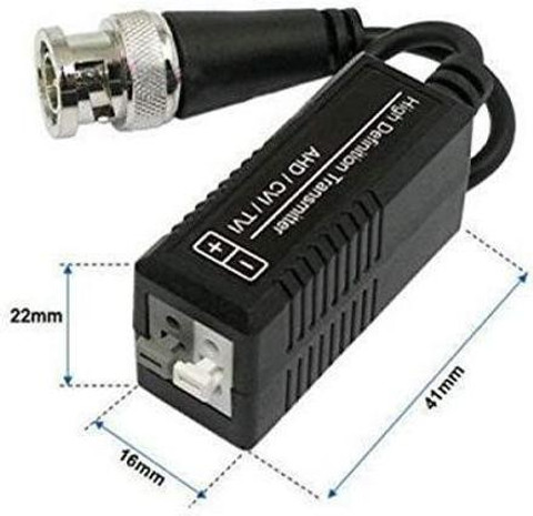 ATEKT Video Balun for Cctv HD Camera (Black) pack of 2 pair Video Balun ...