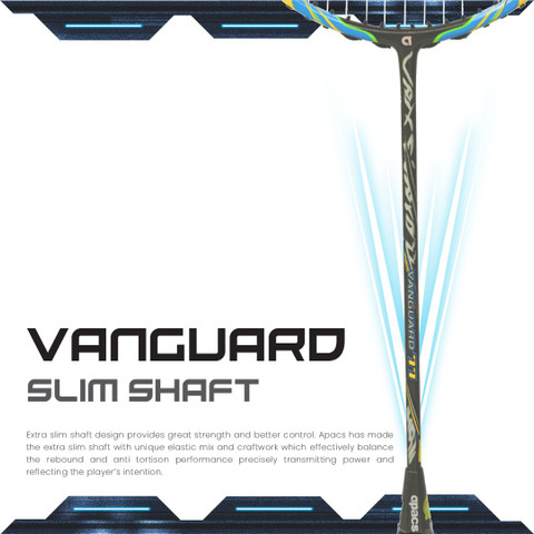 apacs Vanguard 77 (Nano Graphite) Grey Strung Badminton Racquet