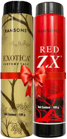 RAMSONS Combo Offer Pack Red ZX DEO Talc Powder & Exotica Perfume