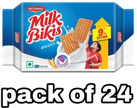 BRITANNIA Milk bikis milk biscuits pack of 24 Plain Biscuit Price