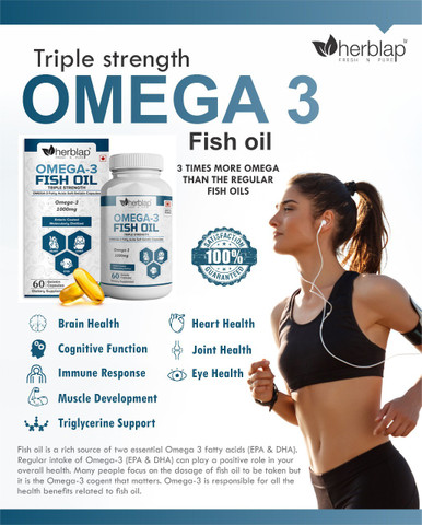 herblap Combo L-Carnitine L-Tartrate 30 capsule + Omega-3 Fish oil 60  softgel Price in India