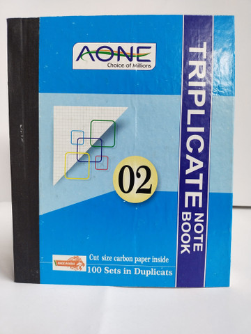A-ONE regular Book-size Triplicate Books Single Ruled 300 Pages