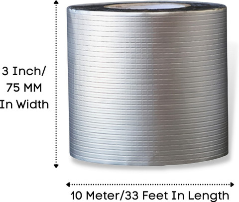 Poppstar Aluminium Butyl Tape (10cm, Extra Breed) Super Waterdichte Outoortape (5m) Afdichtingstape voor Camper, Dakgoot, Reparatietape etc
