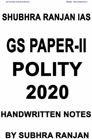 Shubhra Ranjan Ias - GS Paper II - Polity Handwritten Class Notes With ...