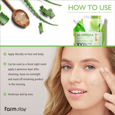 Farmstay Moisture Soothing Gel Aloevera (POUCH) - Price in India, Buy Farmstay  Moisture Soothing Gel Aloevera (POUCH) Online In India, Reviews, Ratings &  Features | Flipkart.com