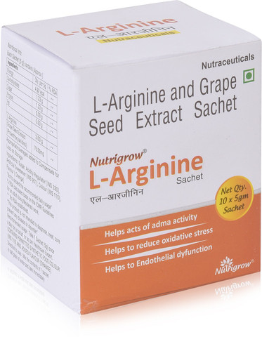 NUTRIGROW l-arginine sachet packof 1 box Price in India - Buy NUTRIGROW l- arginine sachet packof 1 box online at Flipkart.com