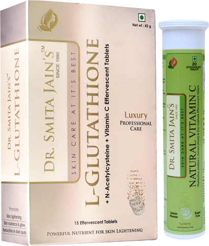 DR SMITA JAINS L-Glutathione 1000mg & Vitamin C Combination For Skin  Lightening & Glow - 35 Tab Price in India - Buy DR SMITA JAINS L-Glutathione  1000mg & Vitamin C Combination For