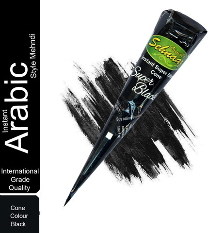 0202-12  niyaさま VIMAL s Sehnaaz Super Black Instant Henna Cone 12 Pcs. Per Pack