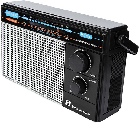 Vemax Keen 3-Band (FM/AM/MW) Portable Radio FM Radio - Vemax