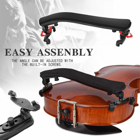 Dioche Violin Shoulder Rest For 3/4 & 4/4 Size – Adjustable Height & Angle, Comfortable Rubber Pad