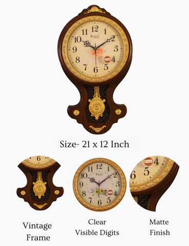 Sizzero Quartz Analog 55 cm X 31 cm Wall Clock Price in India