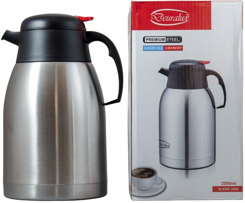 DEURALUX Sleek 2 Liter , Premium Steel Vacuum Flask for Tea/Coffee with  Handle - Hot n Cold 2000 ml Steel Flask - Buy DEURALUX Sleek 2 Liter ,  Premium Steel Vacuum Flask