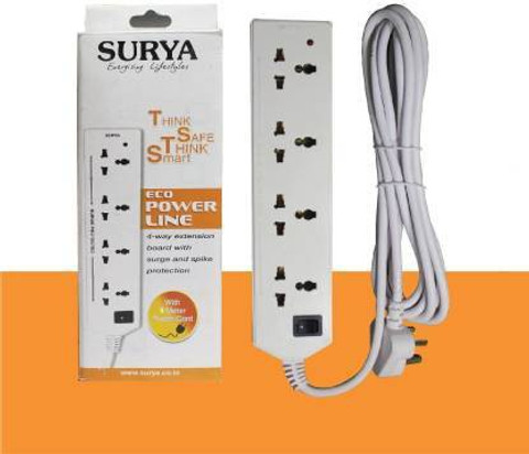 SURYA Surya Extension Board with 5m 4 Socket Extension Boards