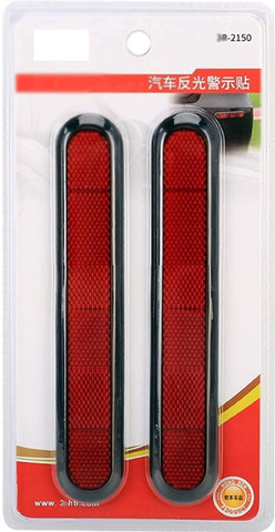 Red Safety Reflectors For Cars & Motorcycles - 4-Pack, ABS Material, 5.4cm Diameter, Chrome Trim