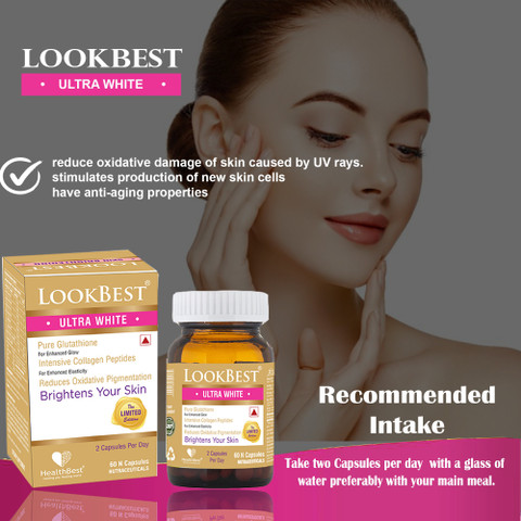 HealthBest Lookbest Ultra White Capsule | limited edition | Brighter Skin |  Glutathione Price in India - Buy HealthBest Lookbest Ultra White Capsule |  limited edition | Brighter Skin