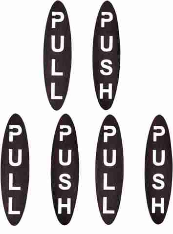 Solver Sticker Push GLNRM 15 cm Medium Self Adhesive Push and Pull Sign Stickers (Round ...