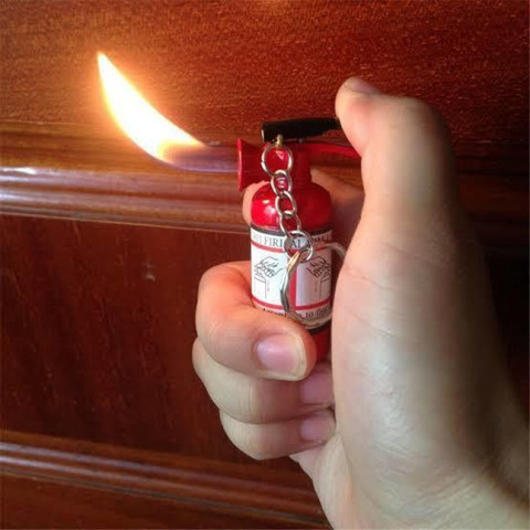 PocktFlames Mini Pendant Type Fire Extinguisher Shaped Metal Cigarette  Cigar Lighter Key Chain Refillable NO GAS Pocket Lighter (Red) Pocket  Lighter Price in India