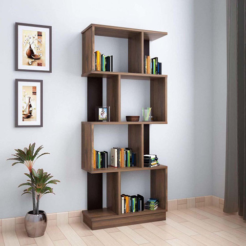 Floresta Wud Engineered Wood Zig Zag Book Shelf For Study Room