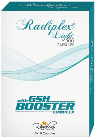 Radiplex Light 500mg Capsules - An Ultimate Glutathione Product For Skin  Whitening Price in India - Buy Radiplex Light 500mg Capsules